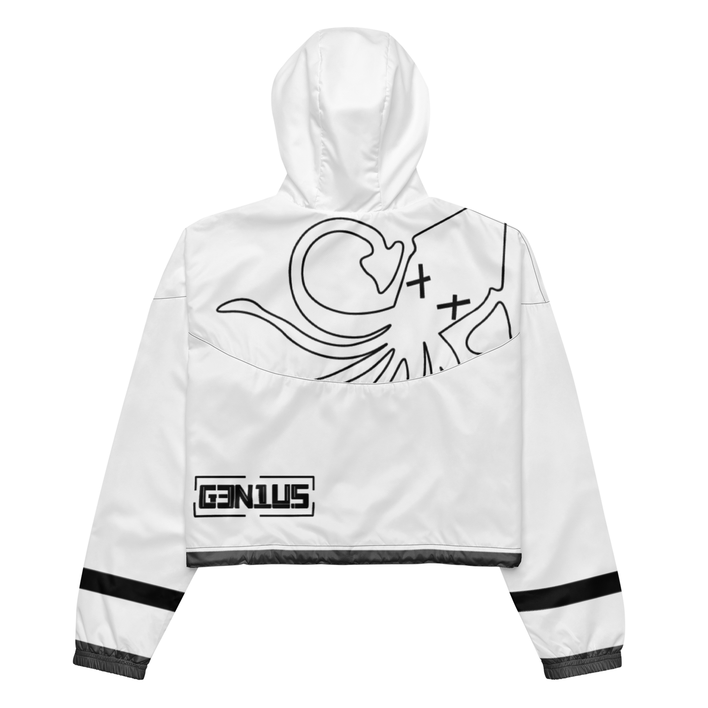 Cropped Squid Windbreaker (White)