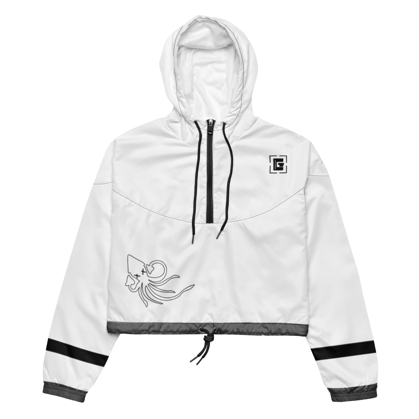 Cropped Squid Windbreaker (White)