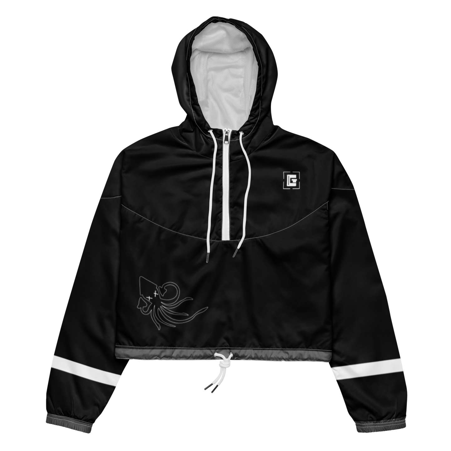 Cropped Squid Windbreaker (Black)