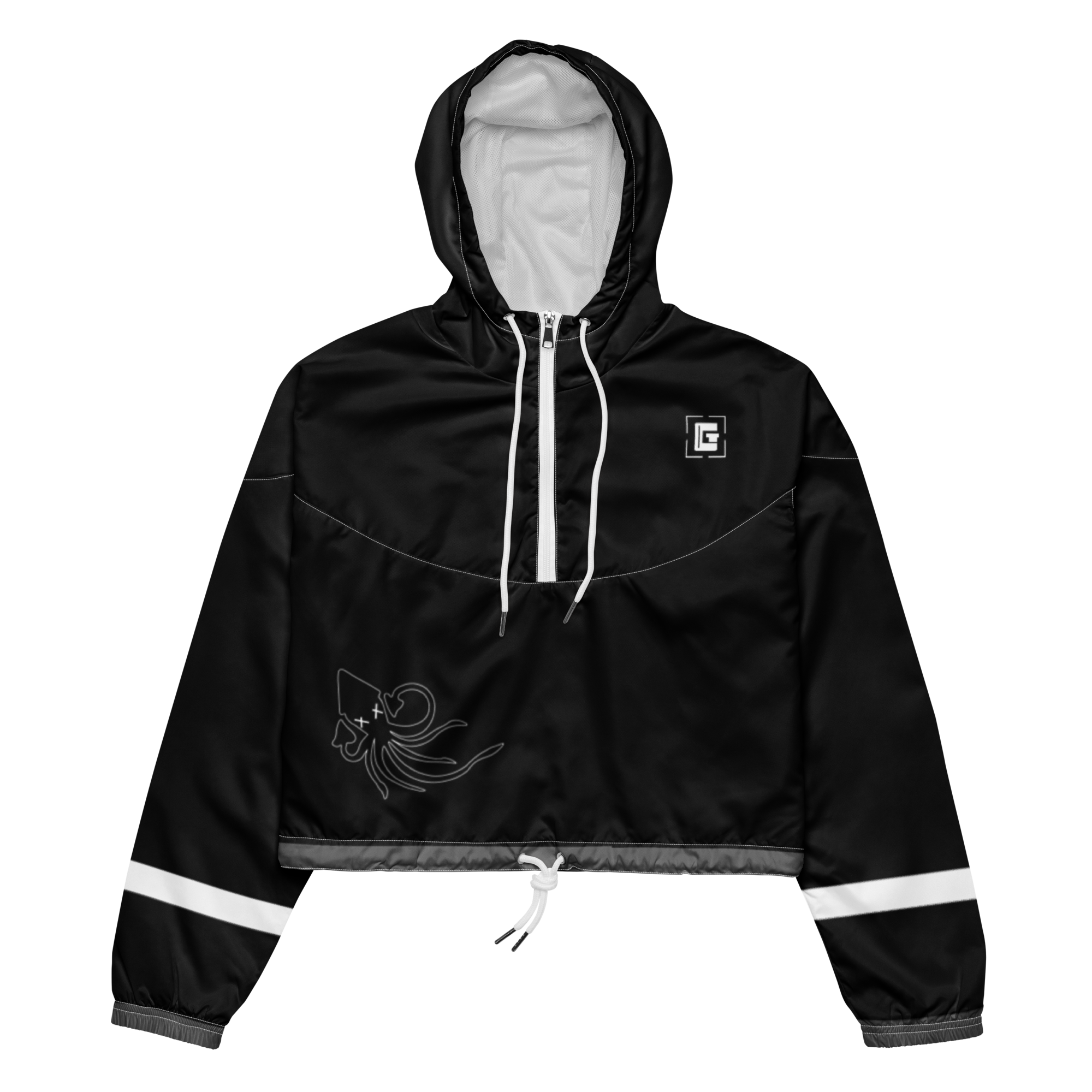 Cropped Squid Windbreaker (Black)